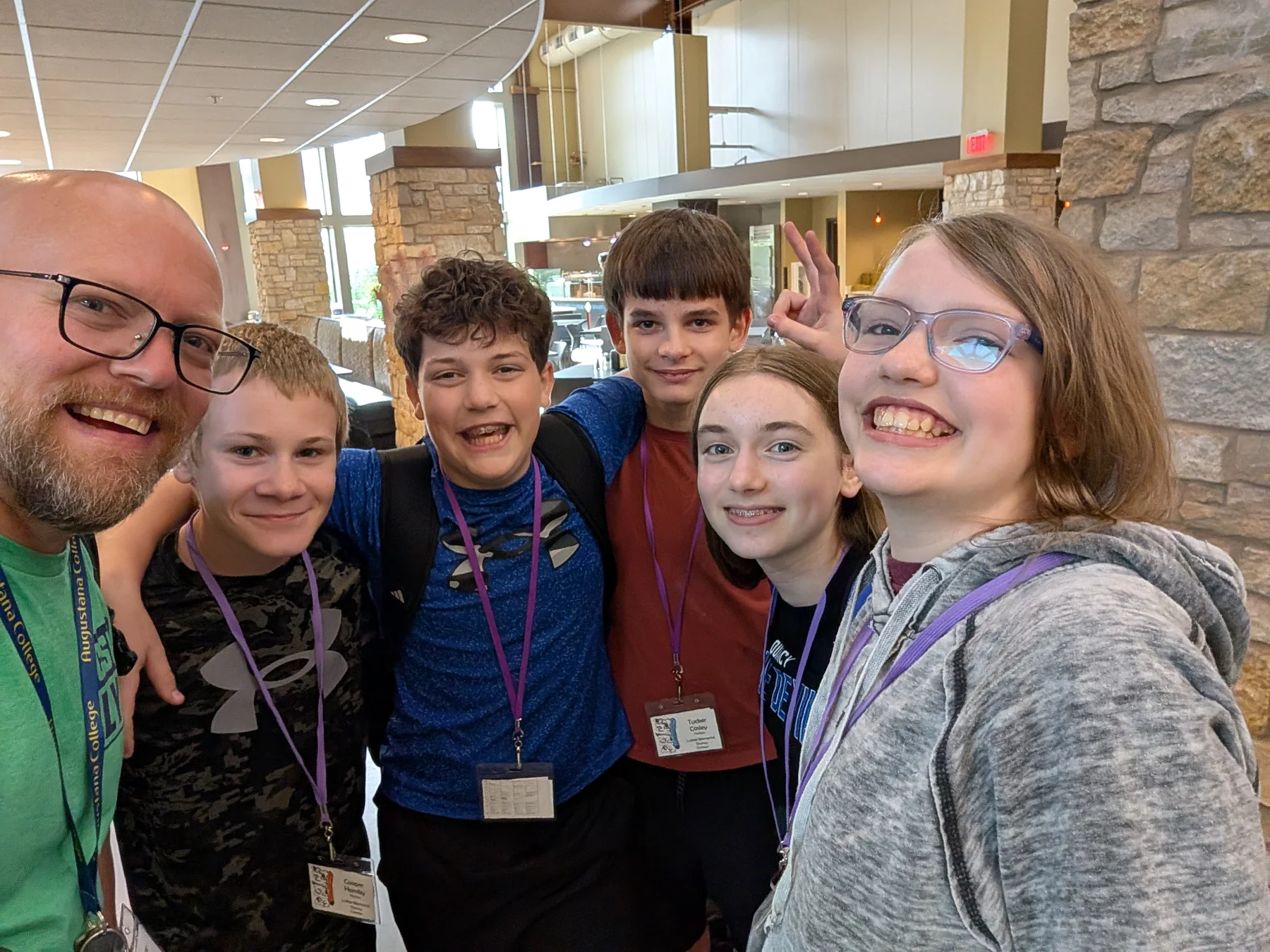 A group of Crossways campers smiling together